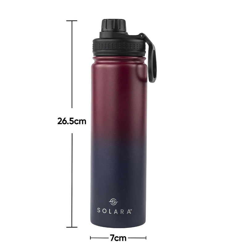 SOLARA Insulated Water Bottle 650ml, Hot Water Bottle, Thermosteel Water Bottles for Travel, Home, Office, School, Gym, Adults, Water Bottle Hot and Cold, Sipper Bottle, Dark Intentions