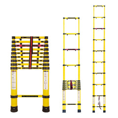 Corvids 4.0m (13 Feet) Portable & Compact Heavy-Duty FRP Telescopic Ladder with 10 Steps | Shockproof & Non-Conductive | Collapsible Multipurpose Ladder for Home, Industrial & Outdoor Use
