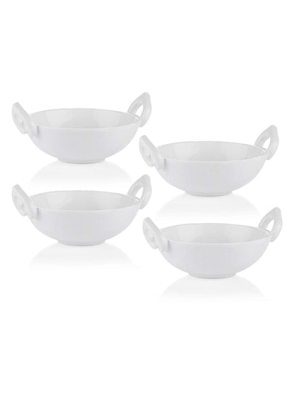 Clay Craft Basics Sauce Kadhai with Handle 4 Pcs