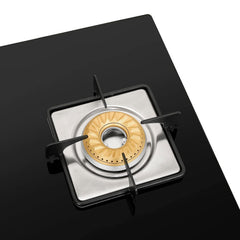 Faber Hob/Hobtop 3 Brass Burner, Electric Auto Ignition, Glass Top(HOB Orion 753 HD BB EBK) Black