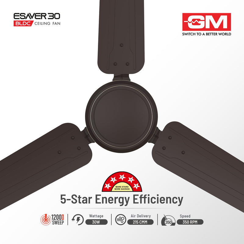 GM E Saver BLDC 1200 mm Ceiling Fan with Remote | 5 Star-2