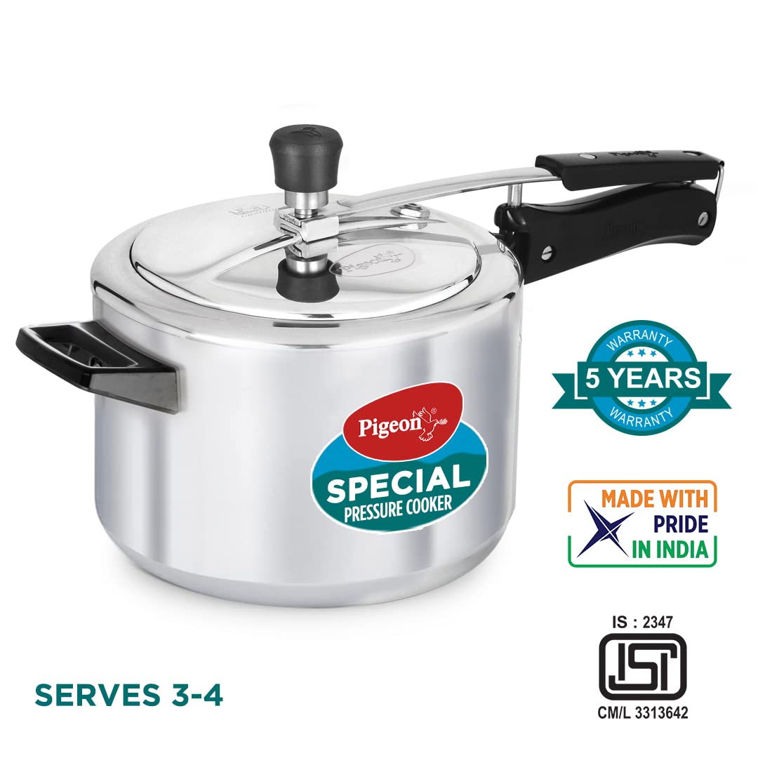 Pigeon by Stovekraft Aluminium Inner Lid Pressure Cooker (Silver) BIS Certified
