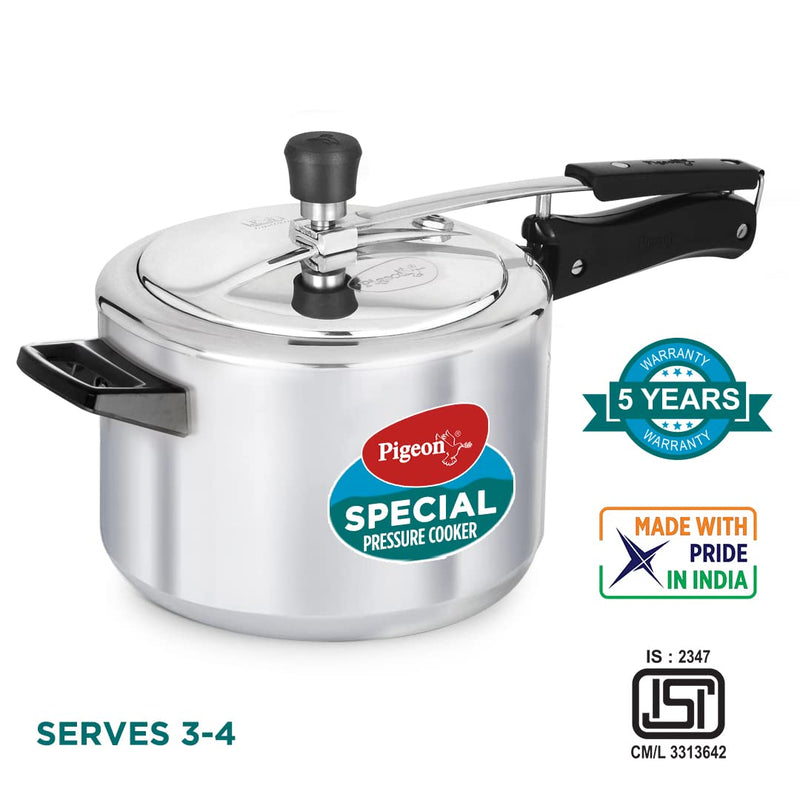 Pigeon by Stovekraft Aluminium Inner Lid Pressure Cooker (Silver) BIS Certified
