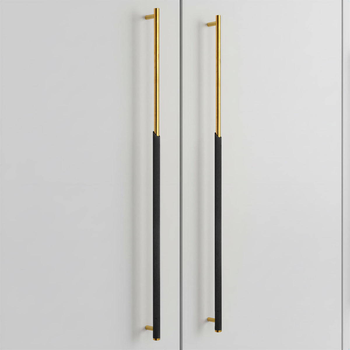 Plantex Stainless Steel & Aluminium Cabinet Handle/600mm Wardrobe Door Handle/Cupboard Pull-Push Handles for Home/Office - Pack of 2 (Black & Gold)-1
