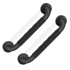 Plantex 304 Stainless Steel Grab Bar for Toilet with Grip/13 inch Anti-Slip Handle for Bathroom Support - Pack of 2 (Black)-1
