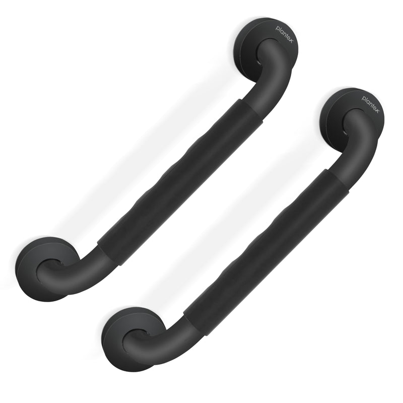 Plantex 304 Stainless Steel Grab Bar for Toilet with Grip/13 inch Anti-Slip Handle for Bathroom Support - Pack of 2 (Black)-1