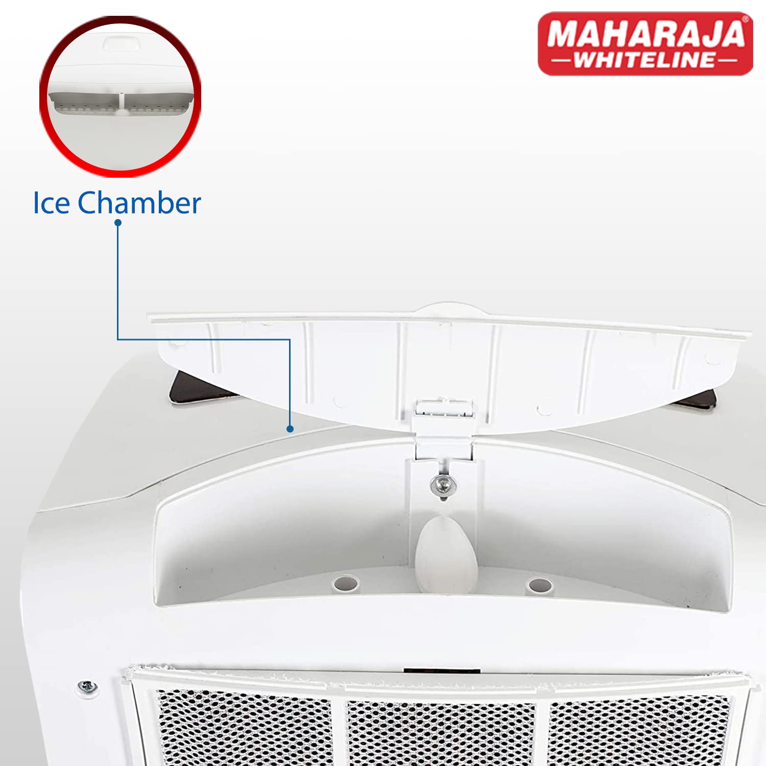 Maharaja Whiteline Blizzard Deco Tower Air Cooler with Remote, 22 litre, White & Grey