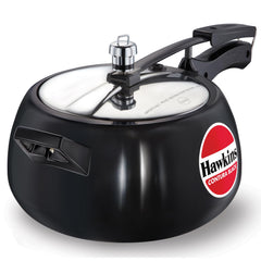 Hawkins 3.5 Litre Contura Black Pressure Cooker, Hard Anodised Inner Lid Cooker, Handi Cooker, Black (CB35)