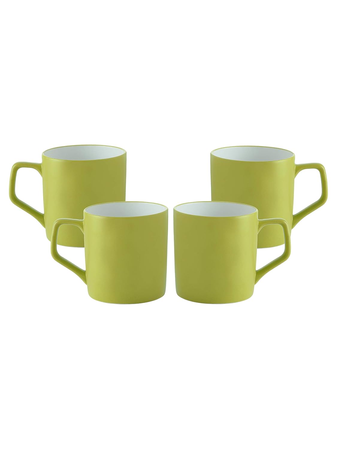 Clay Craft Fine Ceramic Green Solid Coffee/Tea Mugs Set of 4
