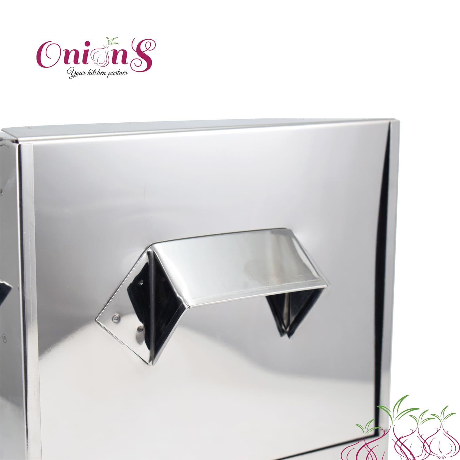 Onions Stainless Steel Cauka/Square/Cubic Idly cooker 4 plates with16 idli- Gas stove and Induction Stove Compactible, 1.5 liter, Silver