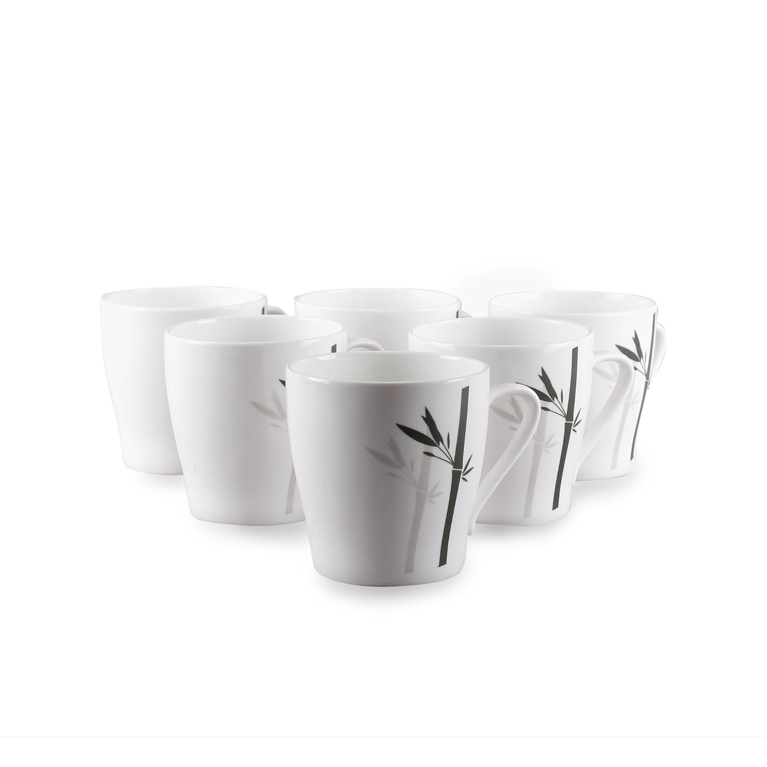 Clay Craft Master Fine Ceramic Floral Printed Coffee/Tea Mug Set of 6 - 180 ml each