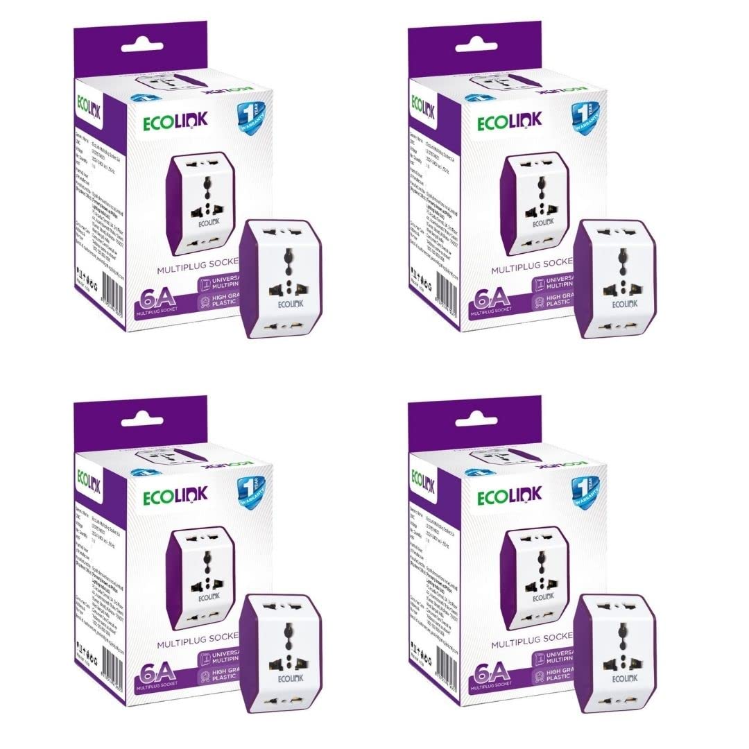 Philips EcoLink Multiplug Socket 6A (Pack of 4)