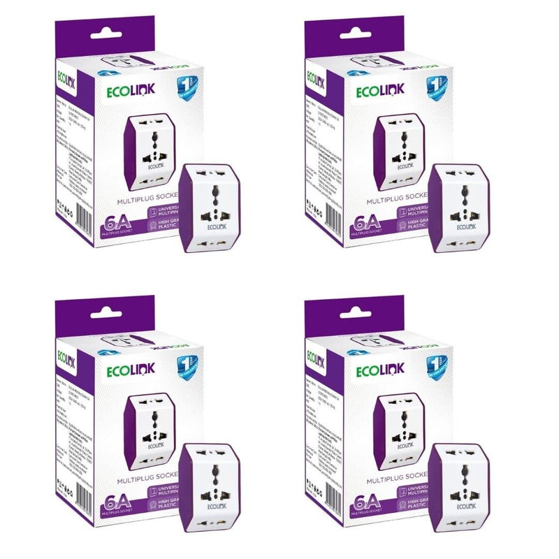 Philips EcoLink Multiplug Socket 6A (Pack of 4)