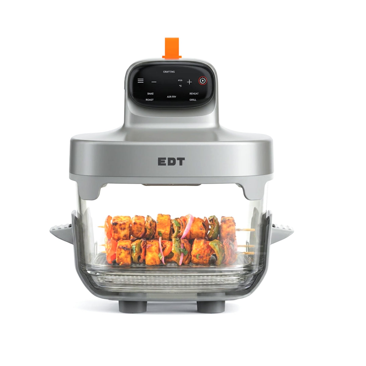 EDT Luma ZERO COATING PureGlass™ Air Fryer Oven | 4.5L + 2.5L Dual Bowl | NutriRetain™ | 6-in-1 Multi Function | 100% Toxin Free No Ceramic, PFAS, PTFE, PFOA | 1500W (Orange 4.5L + 2.5L)