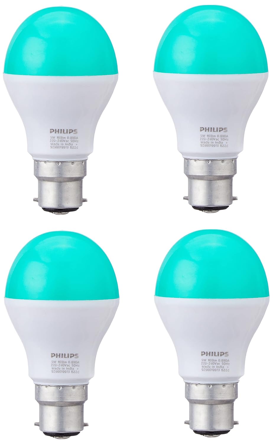 Philips 5 watt Led DecoBright Bulb - Green Pack of 4