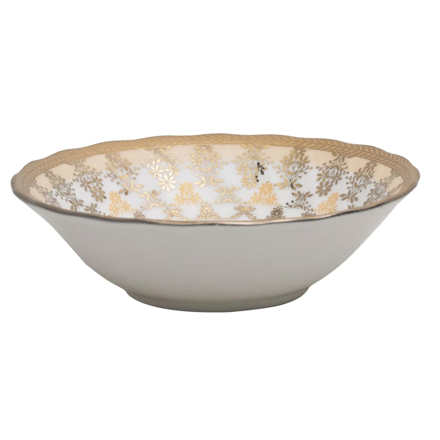 Clay Craft Fine Ceramic Ebony Dinner Set, Enchanting Gold, for Family of 4, Dinner Set Ceramic, Crockery Set, Dining Set for Dinner, Crockery Set for Gift, Kitchen Set (13 Pieces, E625)