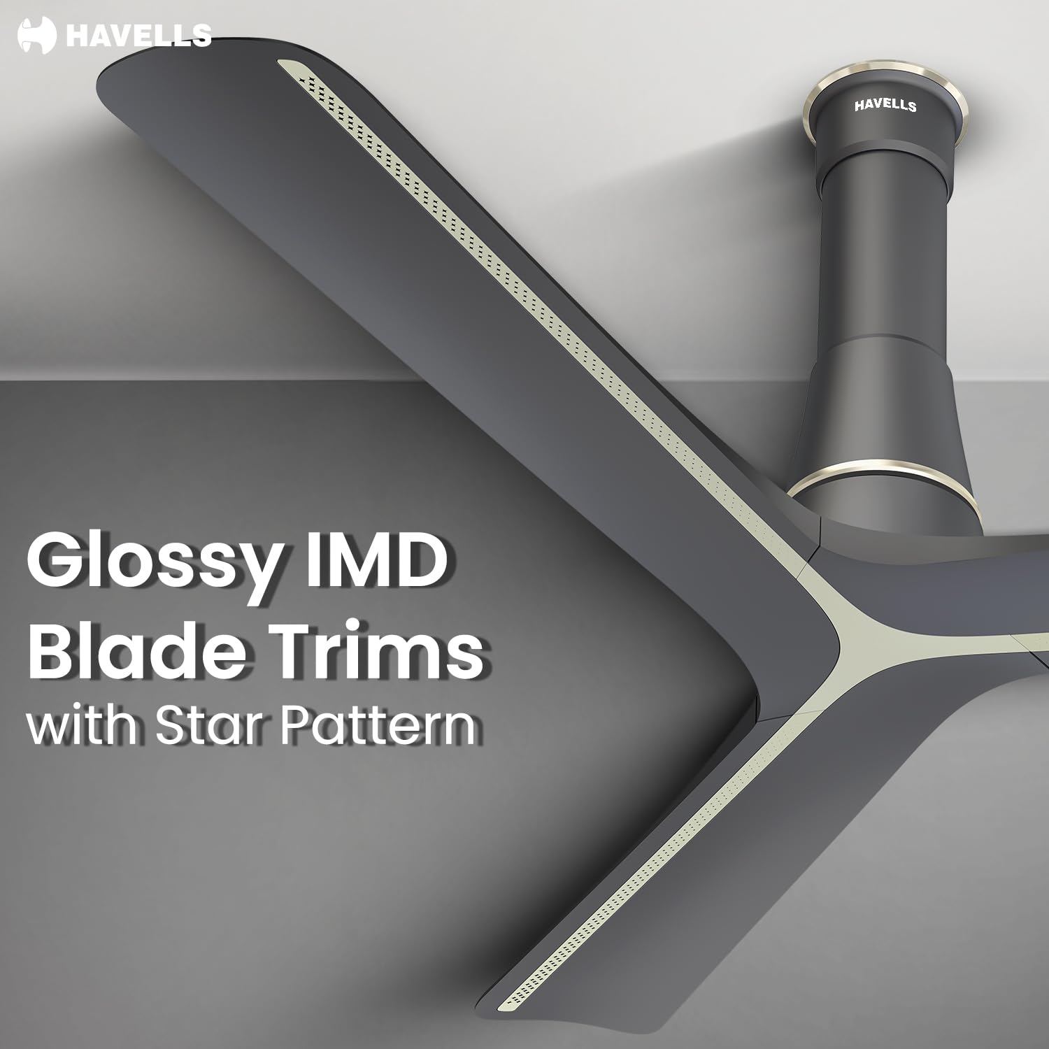 Havells Inveno LX 1200 mm BLDC Ceiling Fan|ABS Aerodyanamic Blades|Telescopic Canopy|Timer, Breeze,Sleep,MOP Modes|Reverse Feature|100% Copper Wire Motor|Free Installation|2 Year Warranty(Matt Slate)