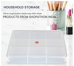 9 Grids High Thickness Plastic Multipurpose Rectangular Big Storage Box with Tight Lid - Big