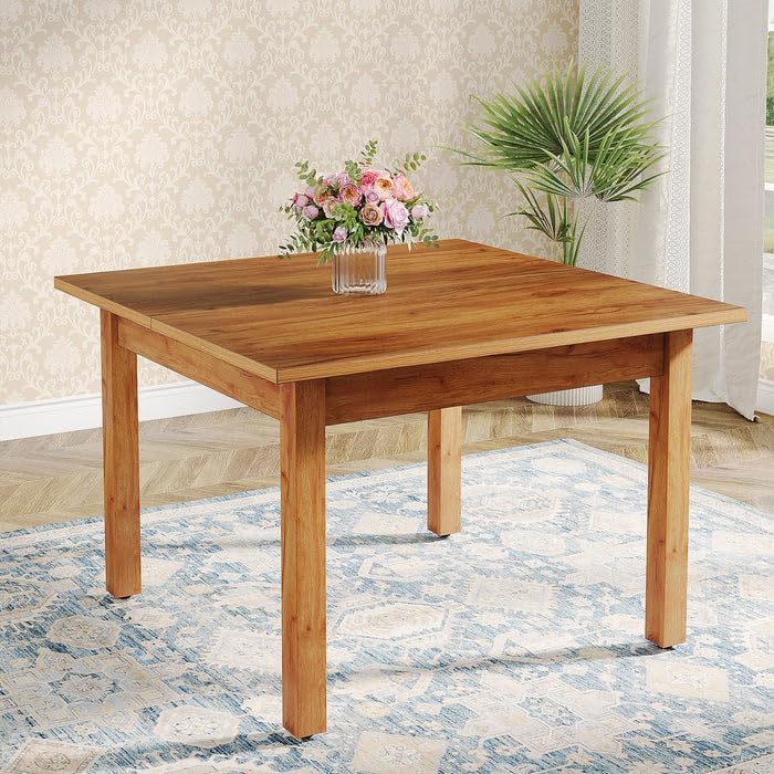 Square Dining Table with Solid Wood Legs 4 Seater for Hall-Way | Kitchen | Bedroom | Living Room 39.4" x 39.4"x