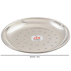 JAIN Stainless Steel 2in1 Thatte Idly Stand | Dhokla Maker & Idiappam Stand - 8 Plates Thatte Idli Plate & Momos Steamer Stand (4 Thattu Idly Plates, 4 Idiappam Plates, 1 Stand) - Silver