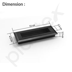 Plantex Sliding Door Handle/Concealed Handle for Sliding Door/96mm Concealed Handle for Wardrobe/Kitchen Cabinet - Pack of 2 (Black) (Model APS-DTC-3900)-2