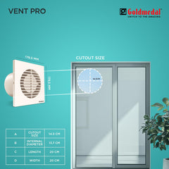 Goldmedal Vent Pro 150 mm Exhaust Fan for Kitchen, Bathroom & Office-4