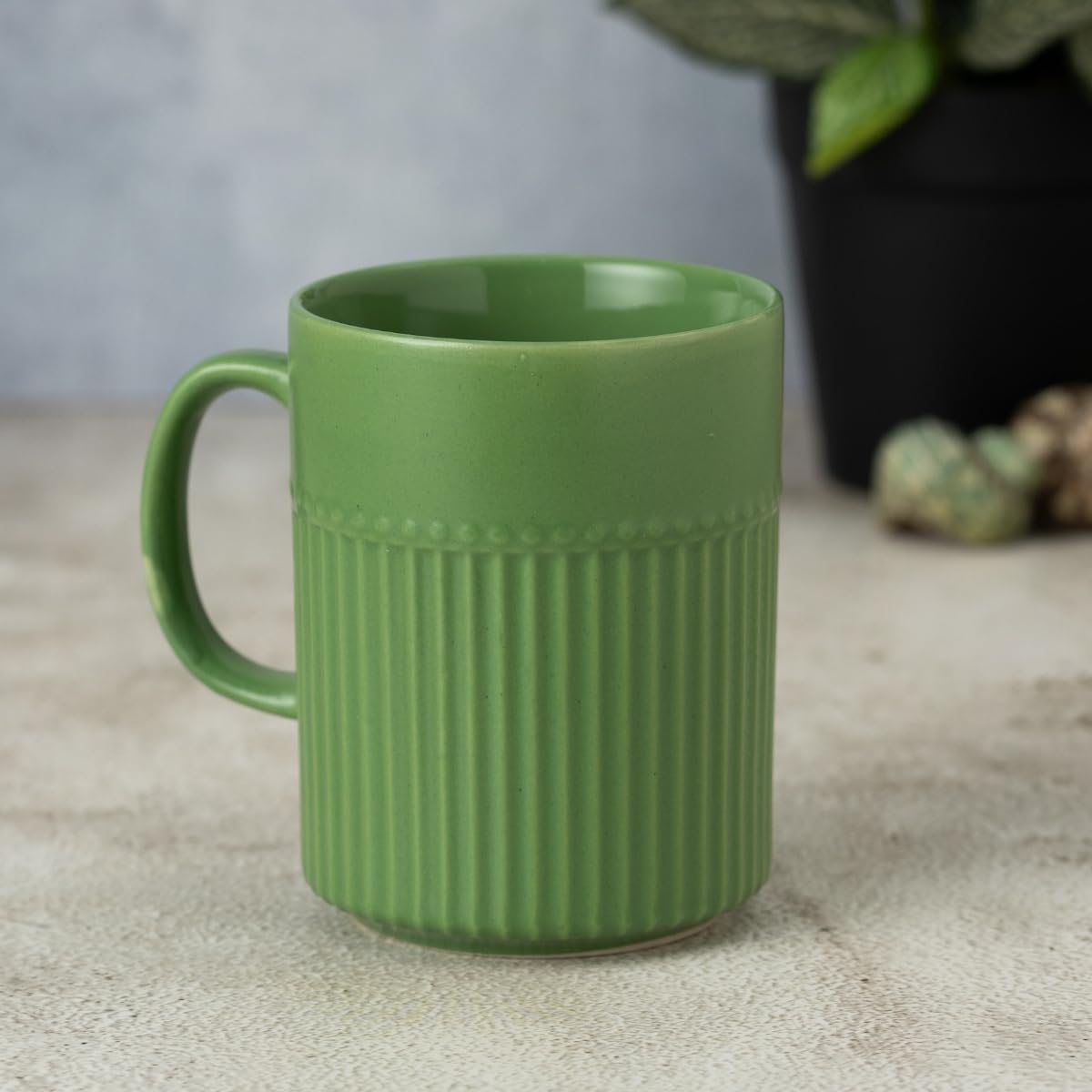 Clay Craft Fine Ceramic Crimson Green Cups & Saucer, Set of 12, Cups for Tea & Coffee, Gift Set, Elegant Design for Home and Kitchen and Can Be Gifted to Your Loved Ones On Any Occassions