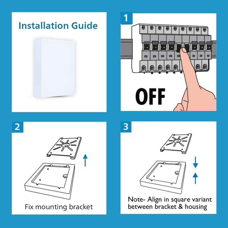Philips 18W SeamGlow Square LED Surface Downlight