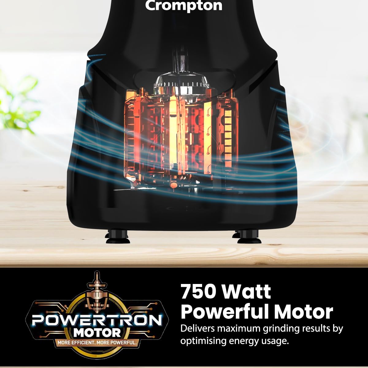 CROMPTON DS 750W Mixer Grinder- 750W Powertron Motor for faster grinding results | Motor Vent-X for durability | 4 Jars (1.5L with FF, 1.5, 1L, 0.4L) 2 Years Warranty on Product & Motor.