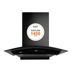 Kaff 60cm Curved Filterless Chimney, Installation Kit Included, KEC 60A