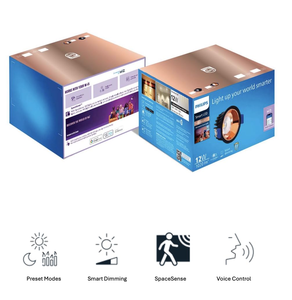 Philips 12W Smart Wi-Fi Dim Deco COB NW Rose Gold