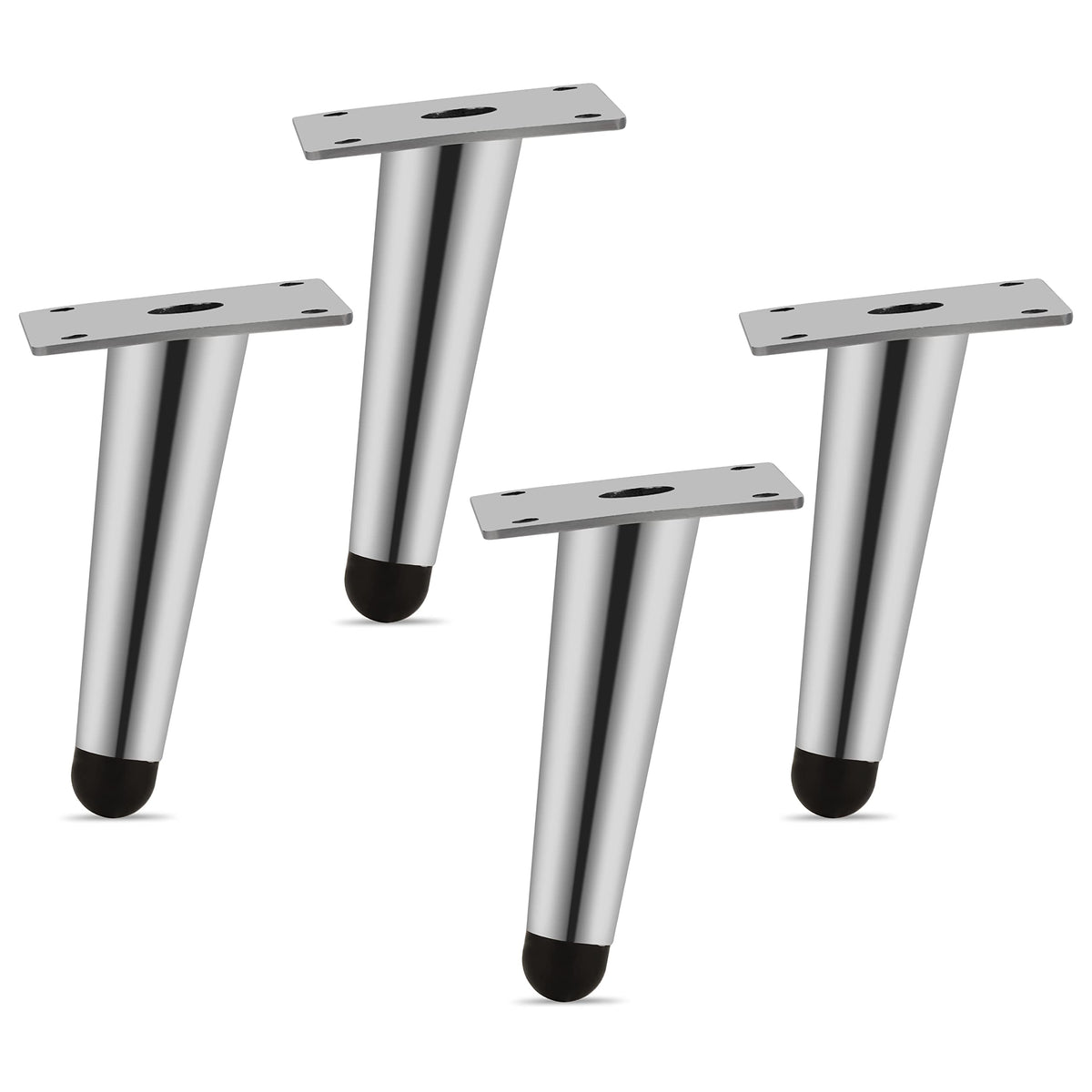Plantex Heavy Duty Stainless Steel 4 inch Sofa Leg/Bed Furniture Leg Pair for Home/Furniture Sofa Legs for Table/Support Legs/Furniture Leg (Chrome Finish) Set of 4 Pcs (Model APS-DTS-54)