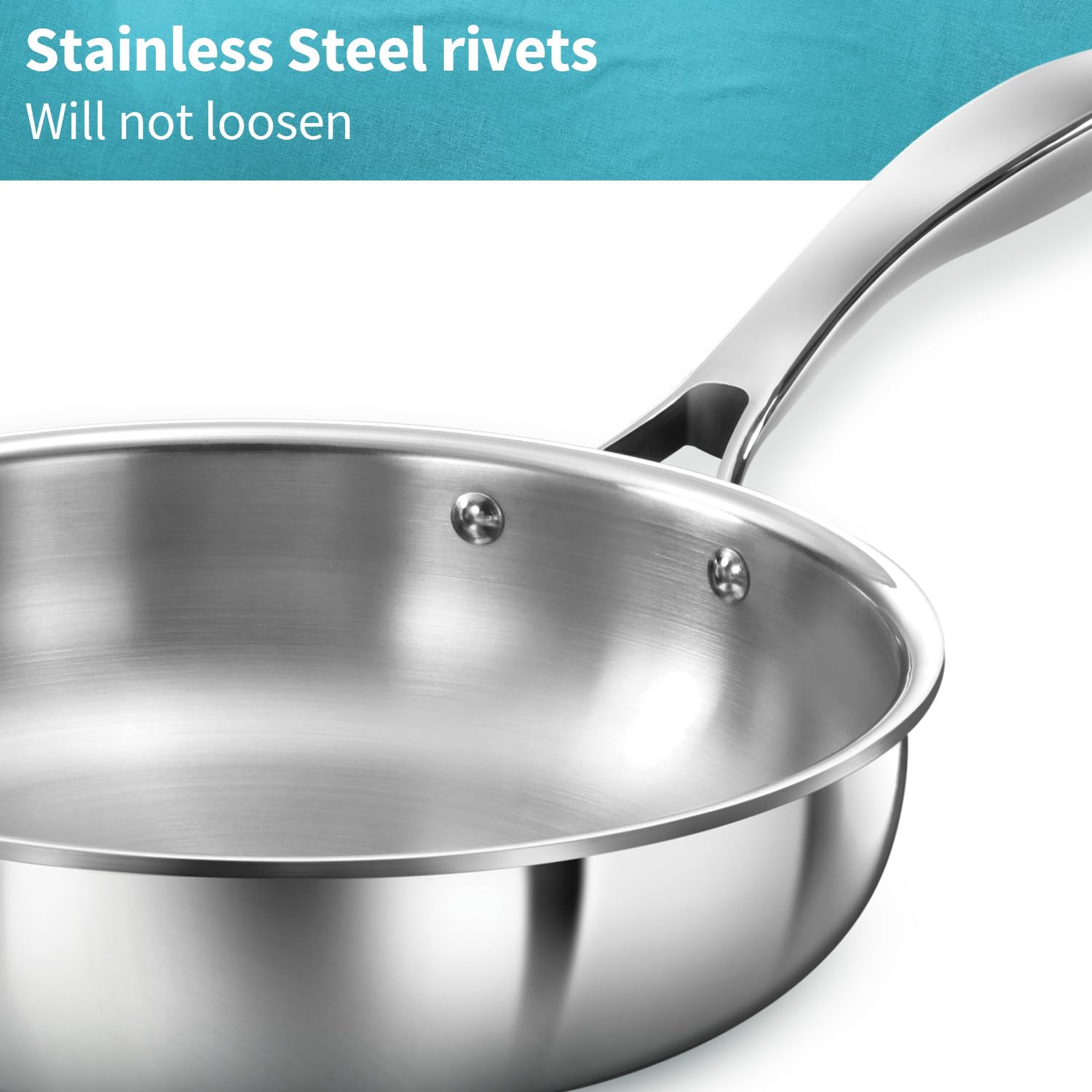 Hawkins Pro 22 cm Frying Pan, Triply Stainless Steel Fry Pan with Stainless Steel Handle, Silver (PSF22)