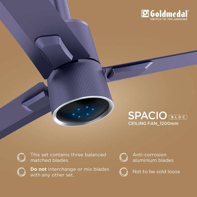 Goldmedal Spacio BLDC 1200mm Decorative 5 Star Rated Ceiling Fan-5