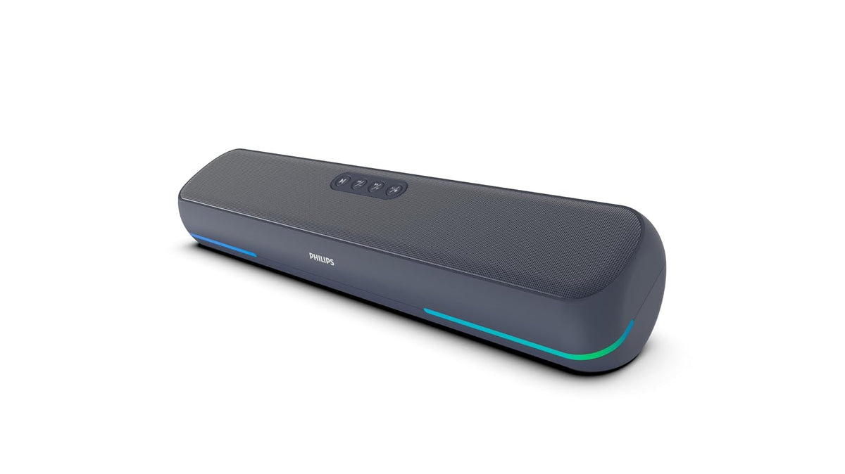 Philips SPA4124BL/94 Wireless Bluetooth Speaker, 20W, 8H Playtime, Bluetooth 5.1, TWS Mode, RGB Light