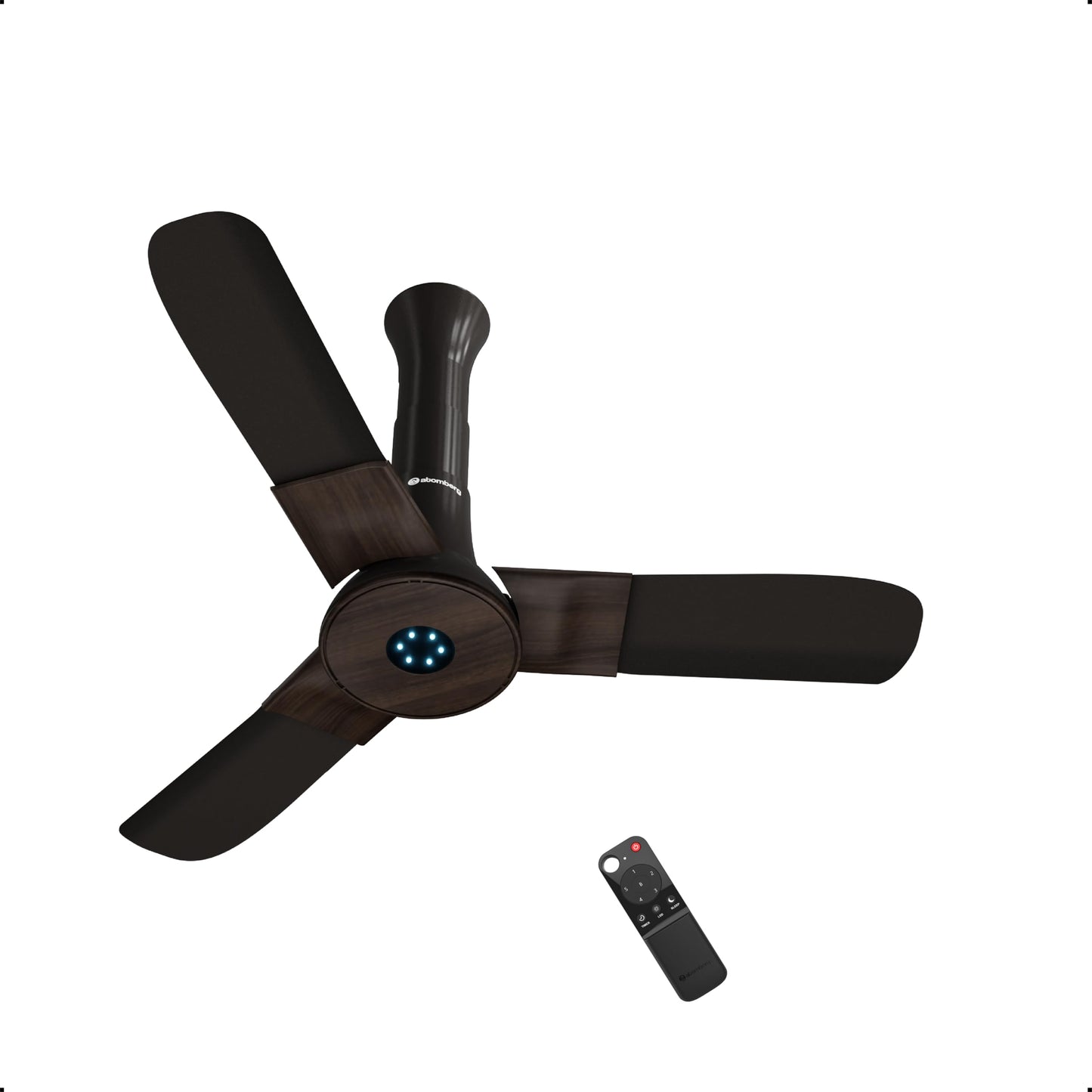 atomberg Studio+ 1200mm BLDC Ceiling Fan with Remote Control | BEE 5-star Energy Efficient | New Blade Design | High Air Delivery| LED Speed Indicator | Low noise | 3 Year Warranty| Dark Teakwood