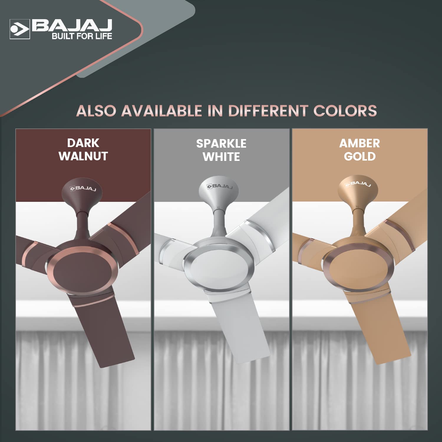 Bajaj Stylo 12S2 1200MM Ceiling Fans for Home | BEE-2 Star Rated Energy Efficient | SUPER 5TUFF TECHNOLOGY™ | SumoTuff Blades | High Air Delivery & High Speed | 5-Yrs Warranty 【Sparkle White】