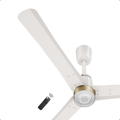 atomberg Renesa Elite Smart 1200mm Voice Enabled BLDC Ceiling Fan with Remote Control | BEE 5 star | High Air Delivery with Moonbeam LED Light | Designer Fan | 5 Year Warranty | Pearl White