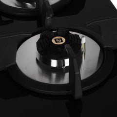 Faber Hob/Hobtop 3 Brass Burner Auto Electric Ignition Glass Top (Maxus HT603 CRS BR CI AI) Black