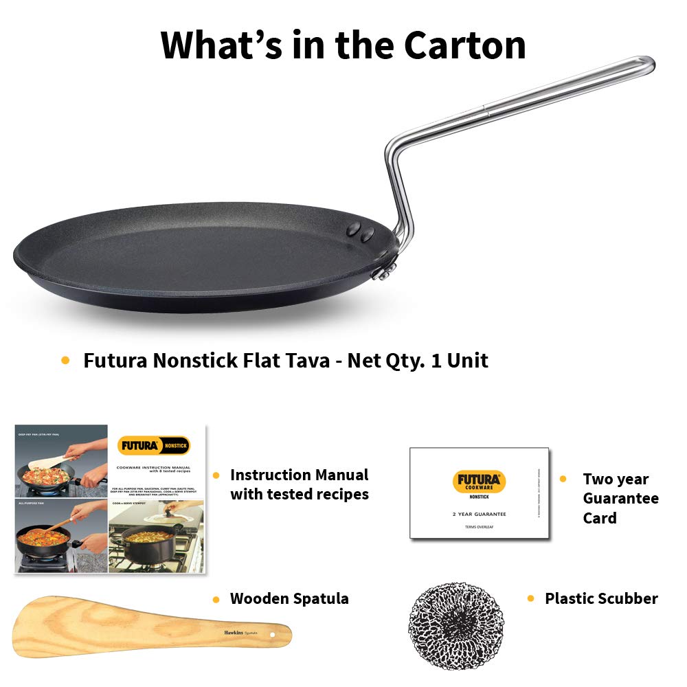 Hawkins Futura Nonstick Flat Tava 22 cm, 4.06 mm