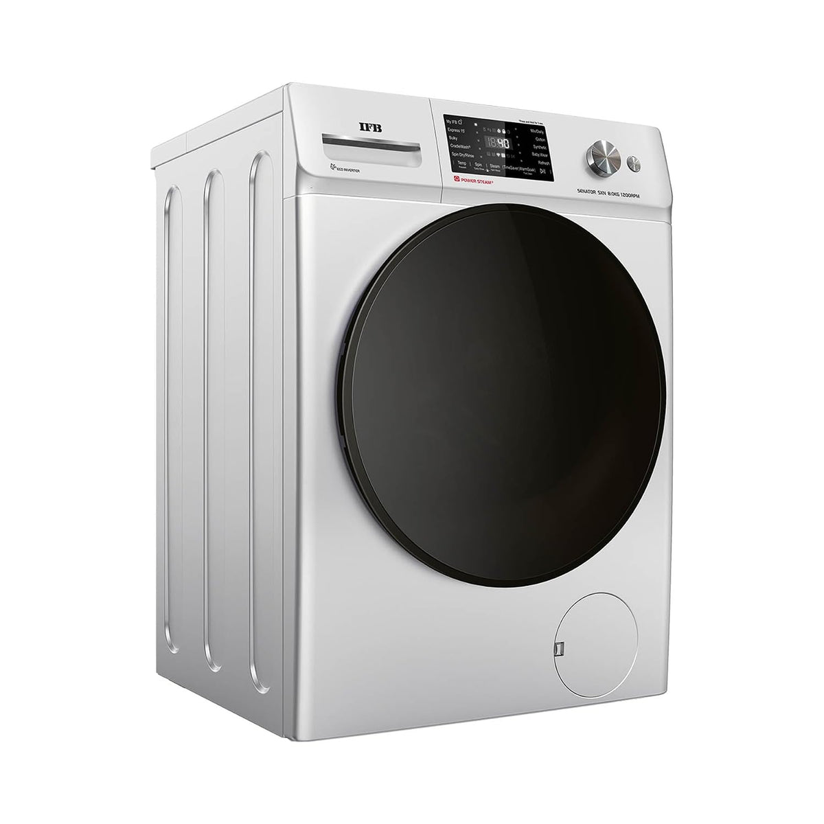 IFB 8 Kg 5 Star Powered by AI with 9 Swirl Wash, Fully Automatic Front Load Washing Machine (Senator SXN 8012K,Steam Ref