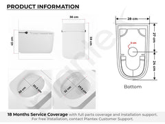 Plantex Smart Commode/Auto Lid Closing and Flushing with Foot Sensor with 18 Months Warranty Automatic Toilet with Water Saving Technology/Heated Toilet Seat - S Trap (White)-4