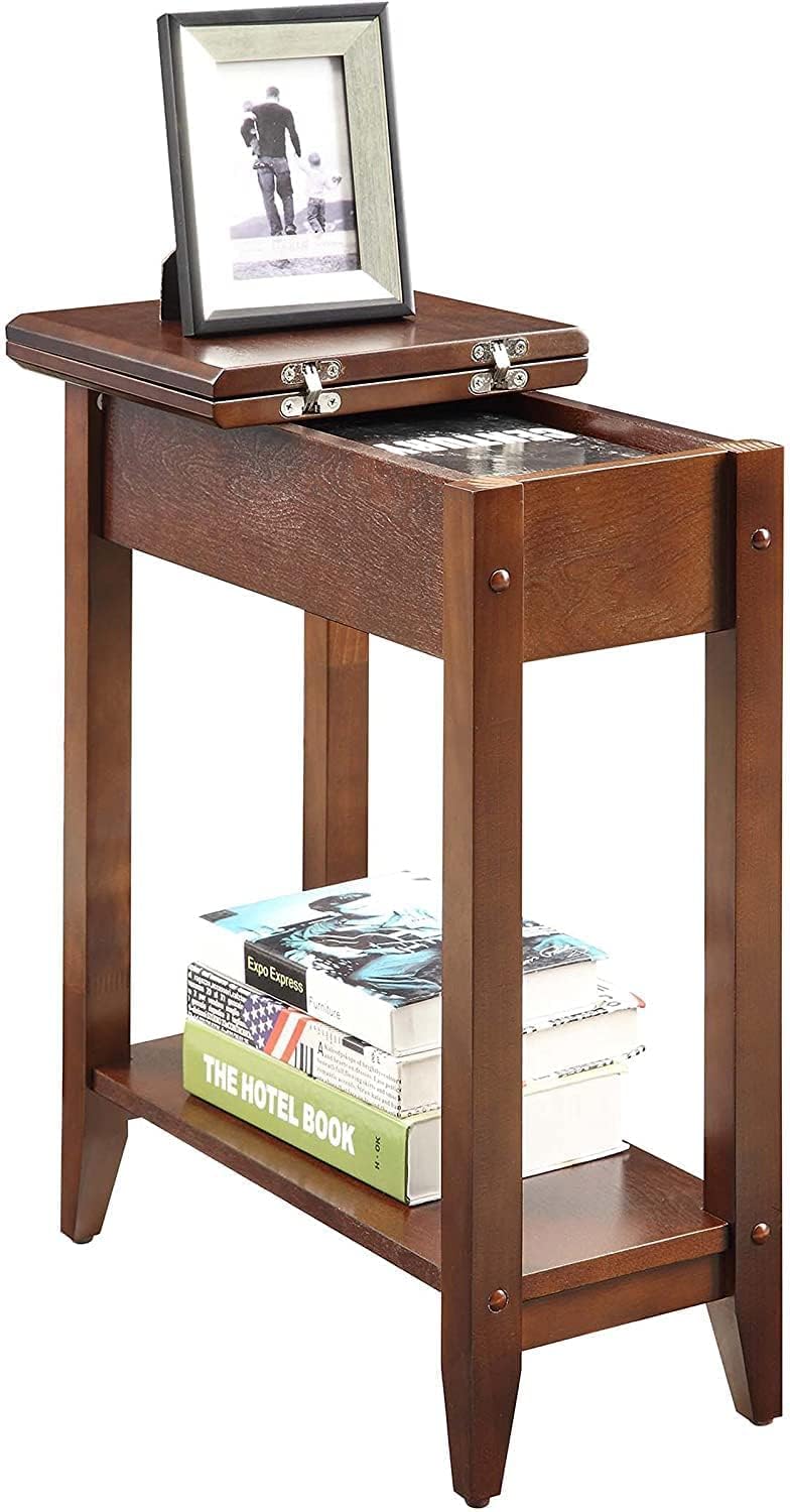 Sheesham Wood Nightstand | Bedside Table with Drawer & Open Shelf | Solid Wood Side Table (Mahogany)