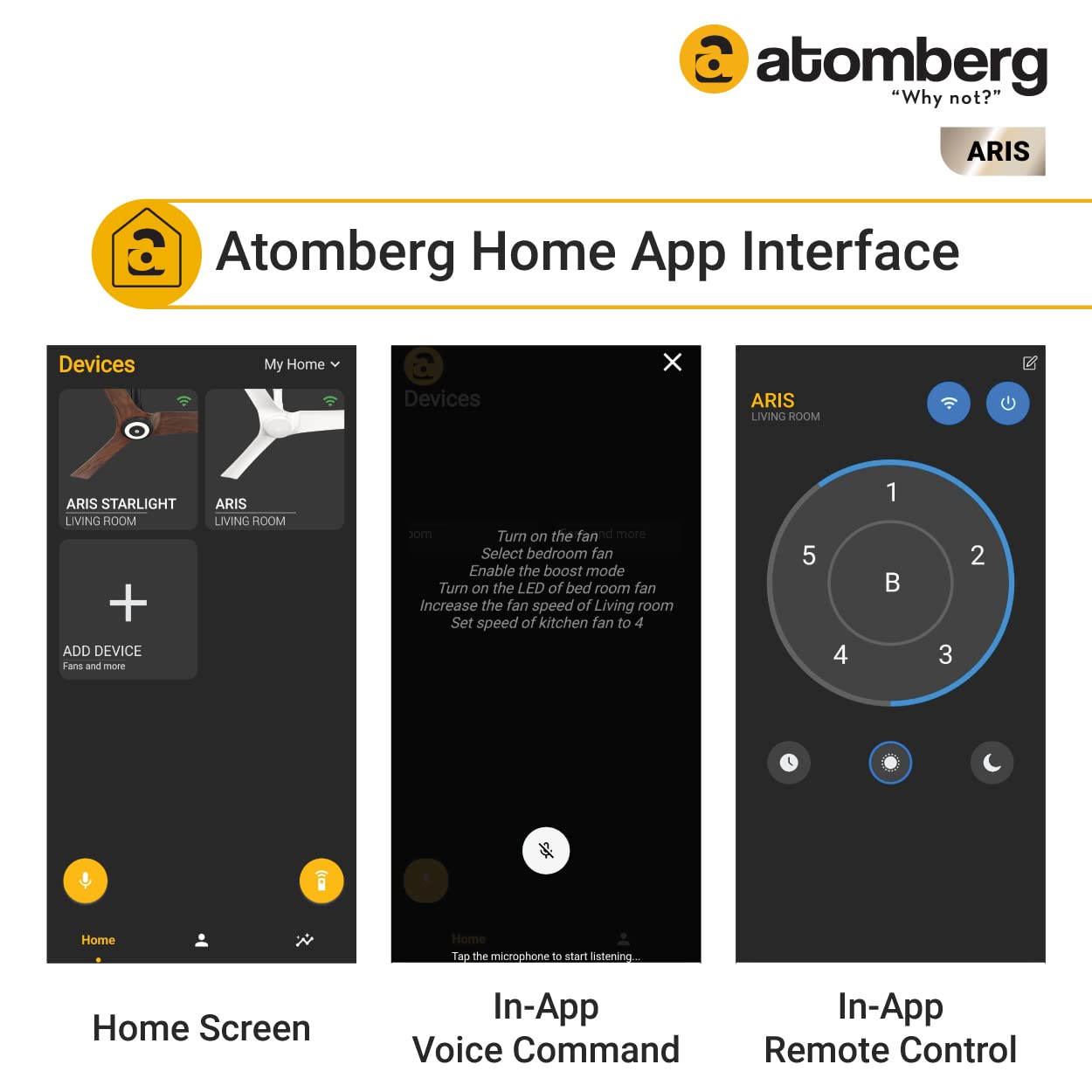 atomberg Aris 1200mm BLDC Ceiling Fan with IoT & Remote Control | Smart Fan with Noiseless Operation | (Dark Teakwood)
