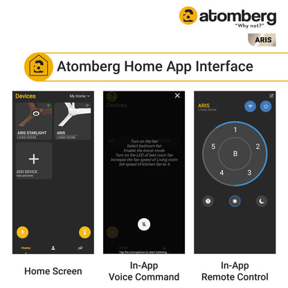 atomberg Aris 1200mm BLDC Ceiling Fan with IoT & Remote Control | Smart Fan with Noiseless Operation | (Dark Teakwood)