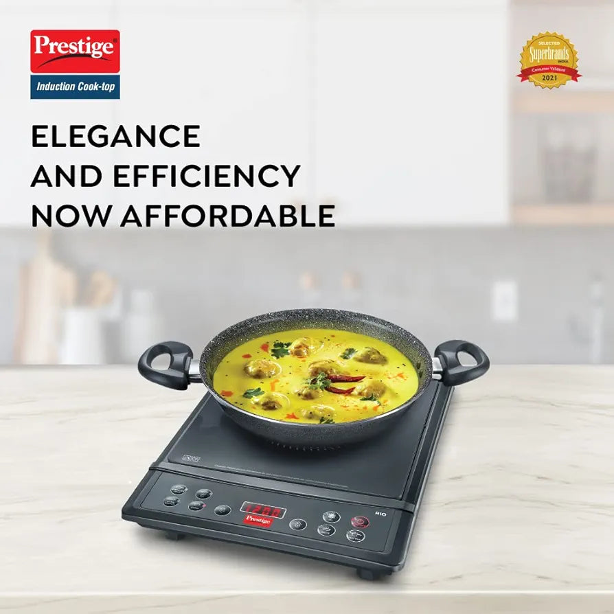 Prestige Rio ICT 1200W Ceramic Induction Cooktop with Indian Menu Options 