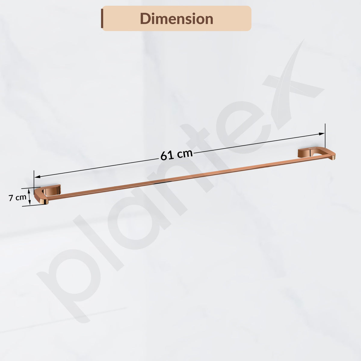 Plantex Smero Pure Brass Towel Hanger for Bathroom/Towel Stand/Single Towel Rod/Bathroom Accessories - Smart (24 Inch-PVD Rose Gold)-5