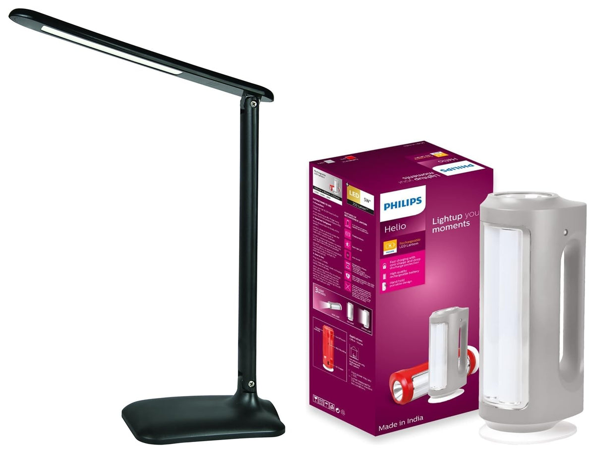 Philips Helio Multi-Functional Emergency Rechargeable LED Lantern (Black, B0CD7CWM6L)