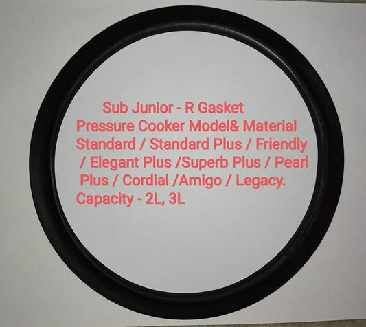 Butterfly Rubber Sub Junior-R Pressure Cooker Gasket (3 Litres Capacity), Black