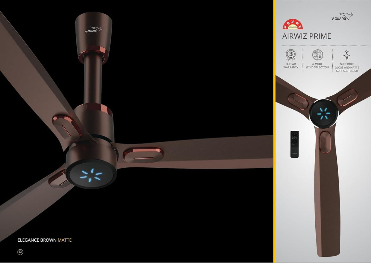 V-Guard Airwiz Prime BLDC 1200 mm Ceiling Fan with Remote-2
